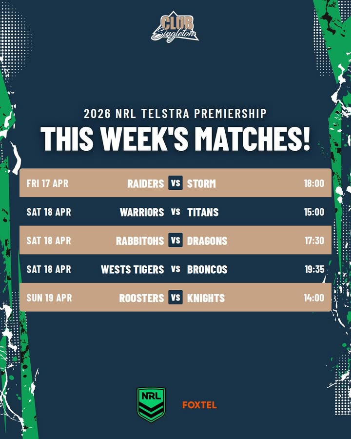 Featured image for “Club Singleton is the place to be for NRL! 🏉”