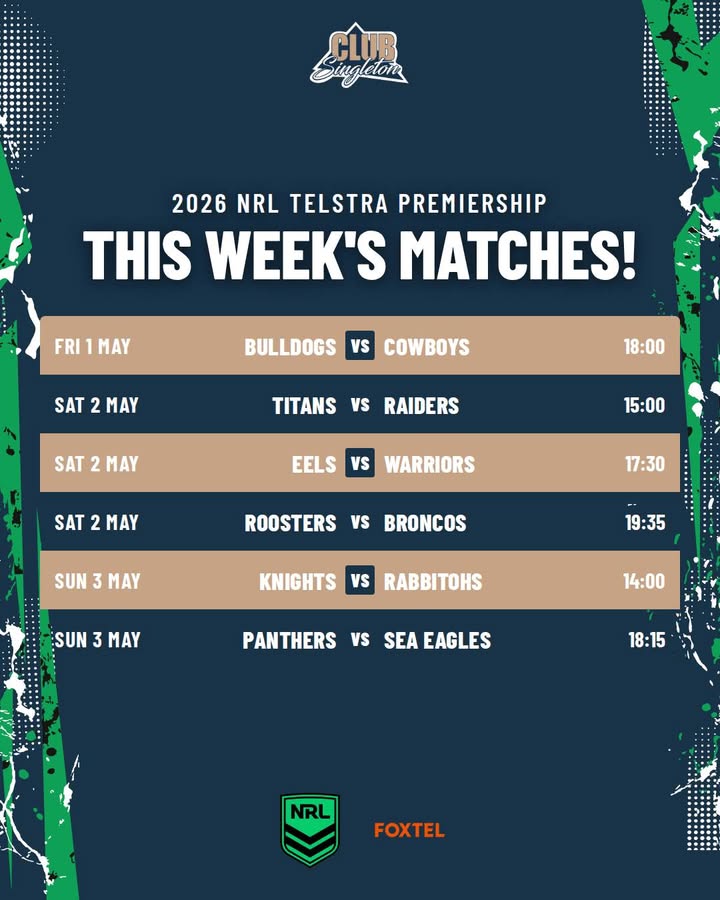Featured image for “Join us THIS week at Club Singleton for all the exclusive action! 🏉🔥”